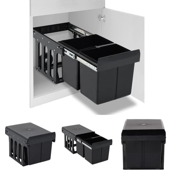 The Living Store Utdragbar sophink mjuk stängning 36 L -  Soptunnor & papperskorgar