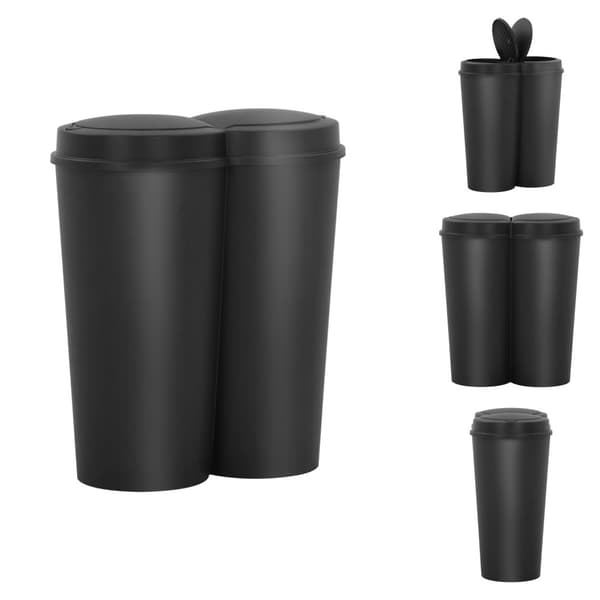 Soptunnor & papperskorgar - Living Dubbel sophink svart 50 L