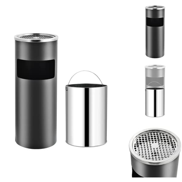 Soptunnor & papperskorgar - Living Askfat/soptunna 30 L stål grå