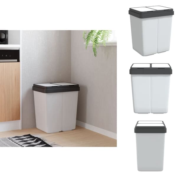 Affaldsspande & papirkurve - Living dobbelt affaldsspand 2x25 l hvid