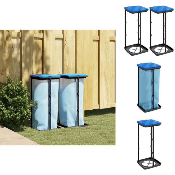 Soptunnor & papperskorgar - Living Säckhållare 2 st svart och blå 60 L PP