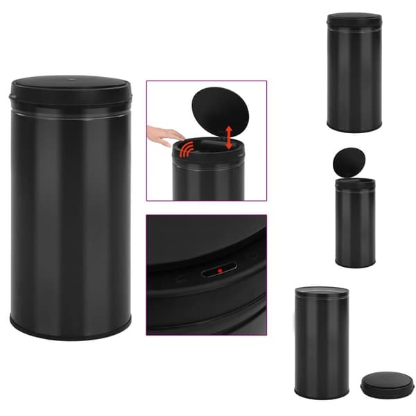 Soptunnor & papperskorgar - Living Soptunna med automatisk sensor 70 L kolstål svart