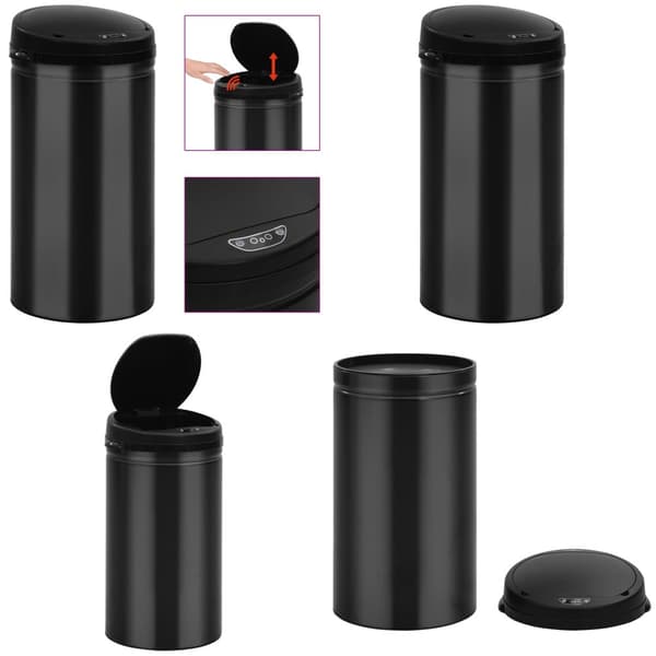 Soptunna med automatisk sensor 50 L kolstål svart - Soptunna - Soptunnor - Home & Living