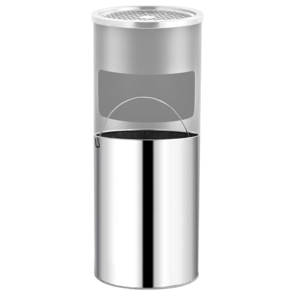 Askfat/soptunna 30 L stål grå - Soptunna - Soptunnor - Home & Living