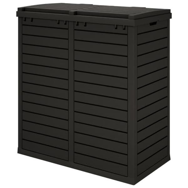 Udendørs skraldespand 78x41x86 cm polypropylen sort - Udendørs Skraldespand - Udendørs Skraldespande - Home & Living