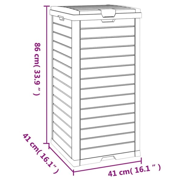 Soptunna ljusbrun 41x41x86 cm polypropen - Soptunna - Soptunnor - Home & Living