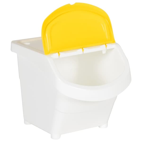 Stapelbara soptunnor med lock 3 st vit PP 78 L