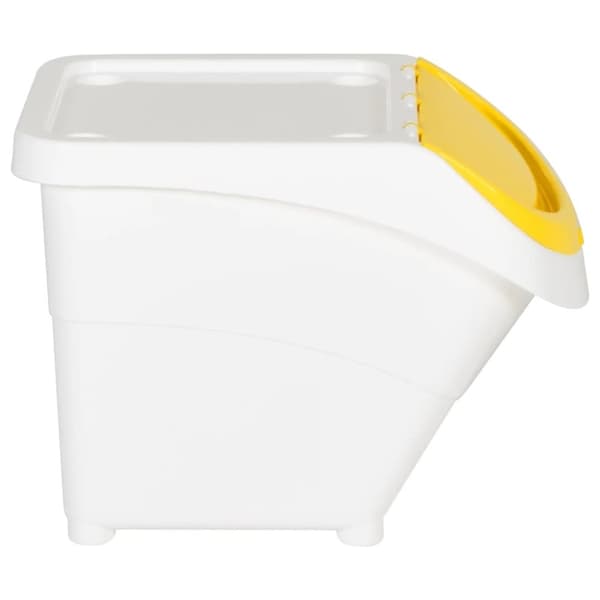 Stapelbara soptunnor med lock 3 st vit PP 78 L