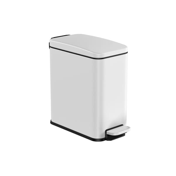 Rootz White Steel Kosmetikspand - Makeup Organizer - Affaldsbeholder - Holdbar konstruktion - Kompakt størrelse - Let at rengøre - 29,9 cm x 14,4 cm x