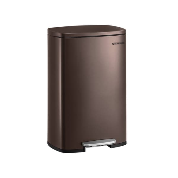 Rootz 50L vintage brun stål skraldespand - Skraldespand - Affaldskurv - Holdbar konstruktion - Praktisk fodpedal - Rummelig indvendig spand - 42,5 cm