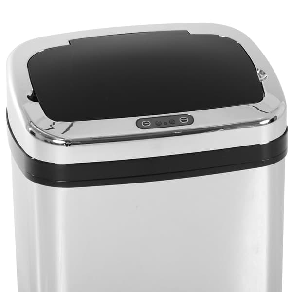 Rootz rostfritt stål Automatisk sensor soptunna - Beröringsfri papperskorg - Hygienisk avfallsbehållare - 30L kapacitet - Polerat rostfritt stål - 33c