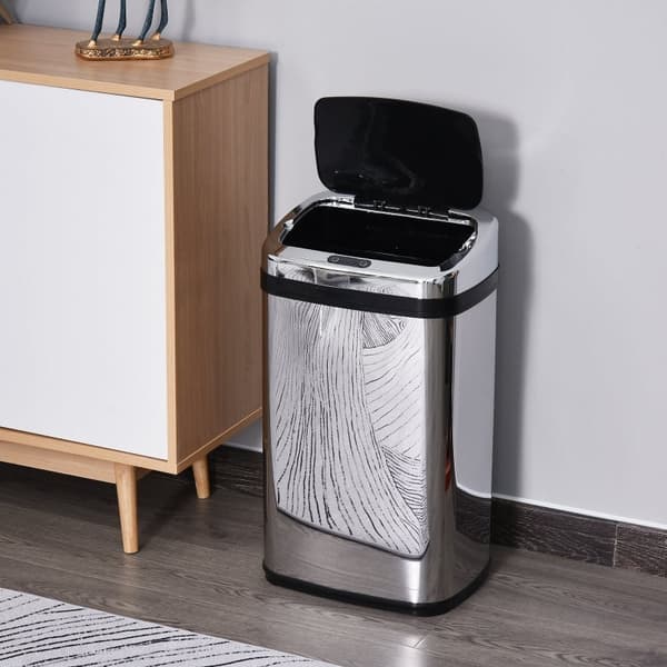 Rootz rostfritt stål Automatisk sensor soptunna - Beröringsfri papperskorg - Hygienisk avfallsbehållare - 30L kapacitet - Polerat rostfritt stål - 33c