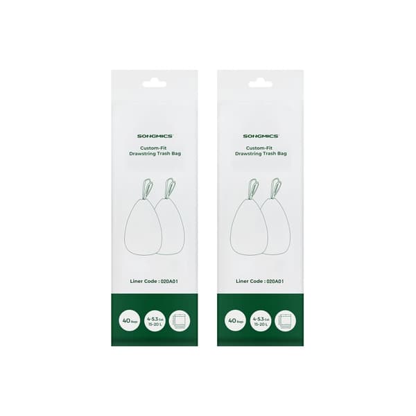 Rootz 2 Pack kiristysnauha roskapussit - Roskapussit - Jätepussit - Polyetyleenimuovi - 42cm x 60cm - Tilavuus 15-20 litraa - Kevyt - Kestävä - Ympäri