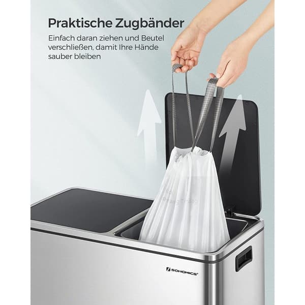 Rootz 4 Pack Valkoiset muovimusliinipussit - Uudelleenkäytettävät säilytyspussit - Ympäristöystävälliset säiliöt - 30 litran tilavuus - 74 cm x 53 cm