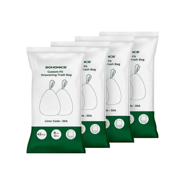Rootz 4 Pack Valkoiset muovimusliinipussit - Uudelleenkäytettävät säilytyspussit - Ympäristöystävälliset säiliöt - 30 litran tilavuus - 74 cm x 53 cm