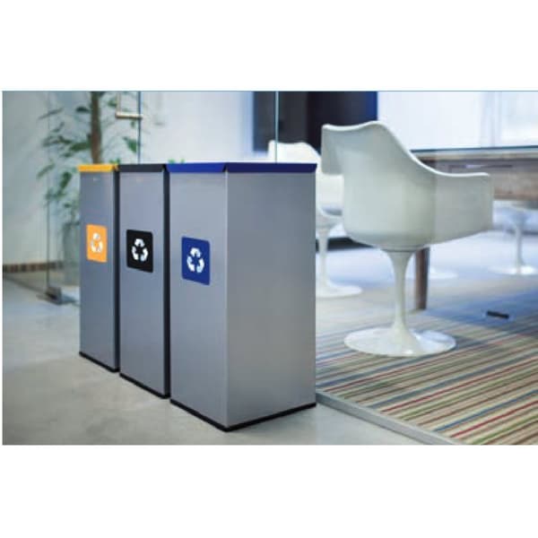Metallavfallssorteringskärl 30x30x70cm 60L PLAST - gult lock