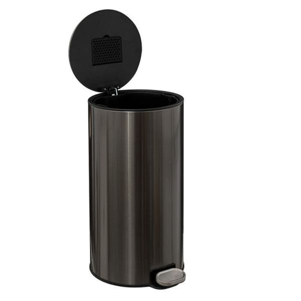 "Delta" metallsoptunna 30 liter Atmosphéra - Svart rostfritt stål