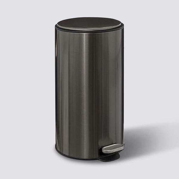 "Delta" metallsoptunna 30 liter Atmosphéra - Svart rostfritt stål
