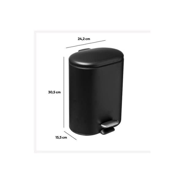 Sili metall "Softclose" pedalbehållare 6 l Atmosphéra - Svart