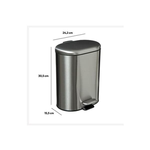 "Softclose" papperskorg med Sili metallpedal 6 l Atmosphéra - Rostfritt stål