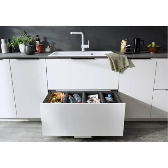 BLANCO Undersinkkärl Flexon II Låg 90/4, sortering 4 hinkar, 3 x 19l + 1 x 16l