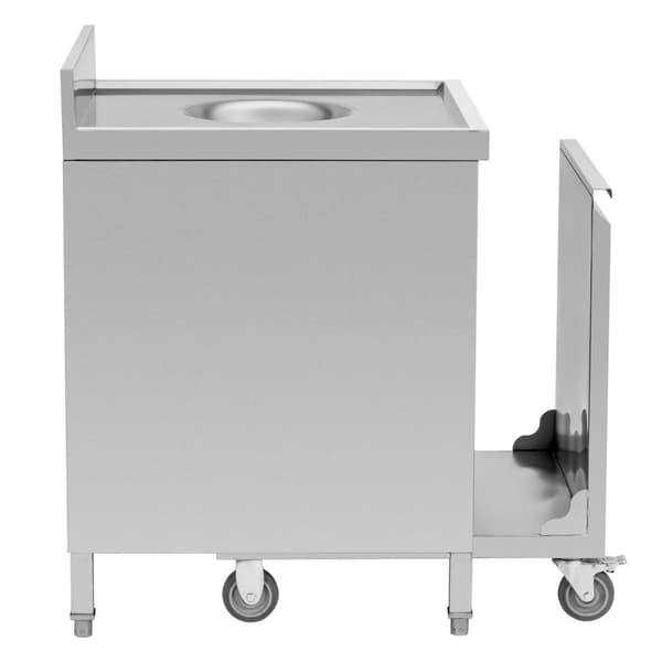 Royal Catering - Soptunna med rullcontainer - 50 l - Inkastöppning - Främre utdrag - Bakkant - Rostfritt stål