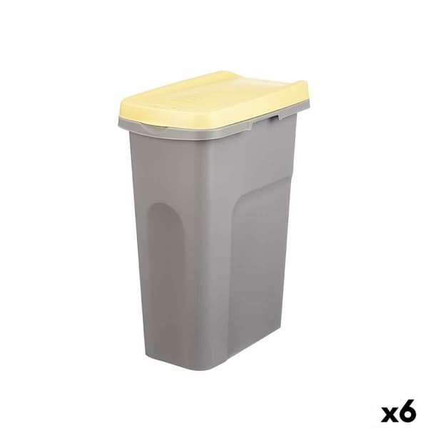 Papperskorg Stefanplast Gul Grå Plast 25 L (6 antal)