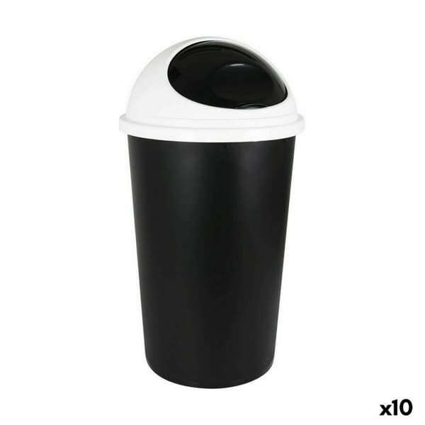 Skraldespand Tontarelli Big hoop Hvid Sort 45 L (10 enheder)