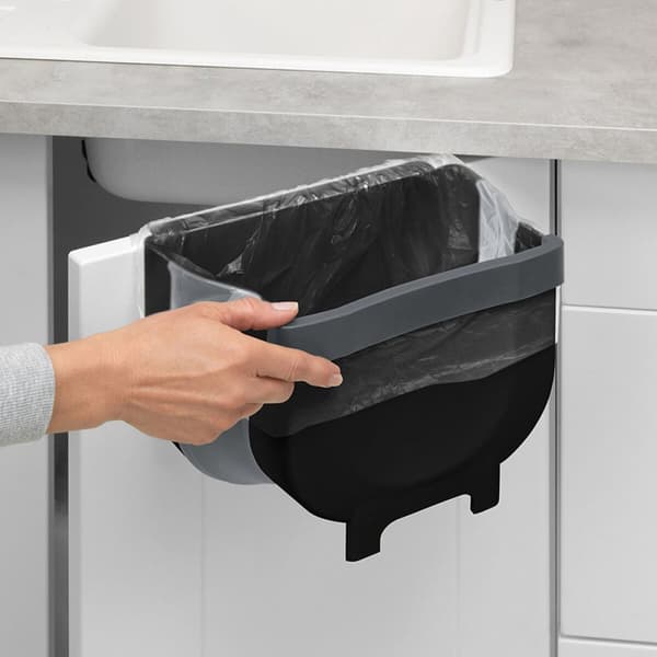 Skabsdør affaldsspand Wenko Fago 55028100 5 L Sort Foldbar