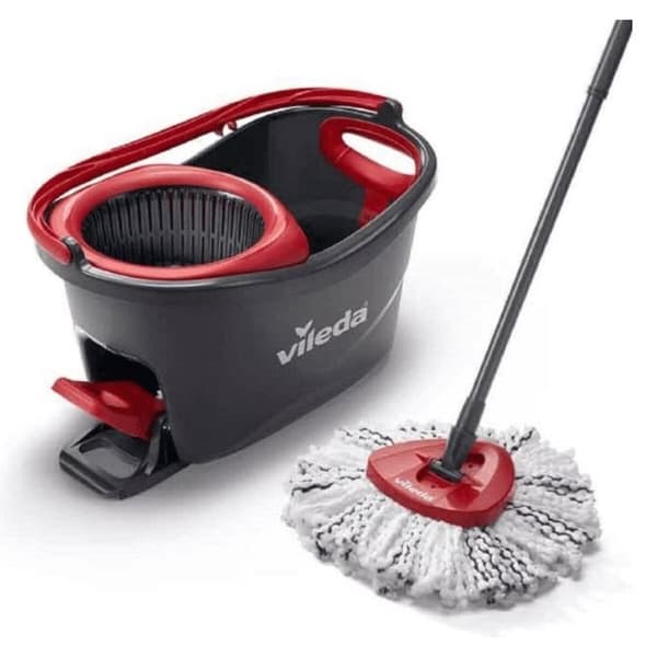 Mop with Bucket Vileda 167751 Svart Röd Mikrofiber Plast