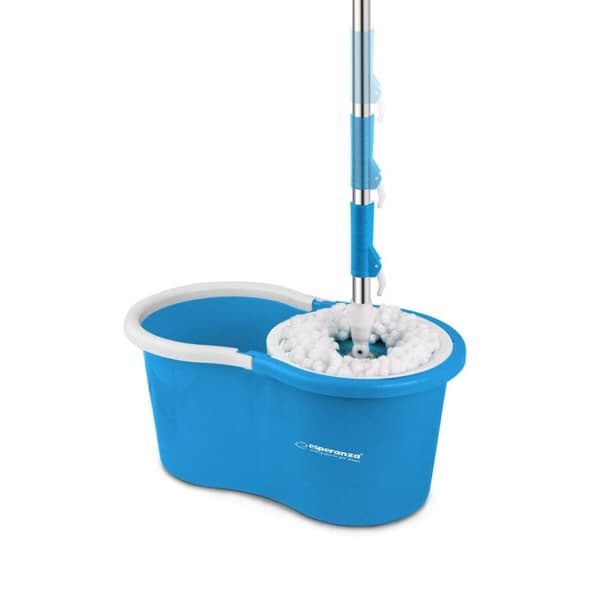 Mop with Bucket Esperanza EHS005 Blå Hvid Mikrofiber