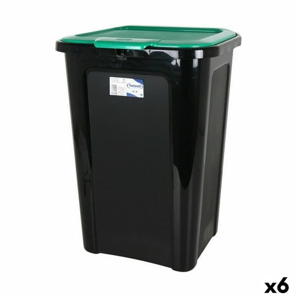 Søppelkasse Tontarelli Coverline Grønn 44 L Svart 38,5 x 34,5 x 54,5 cm (6 enheter)