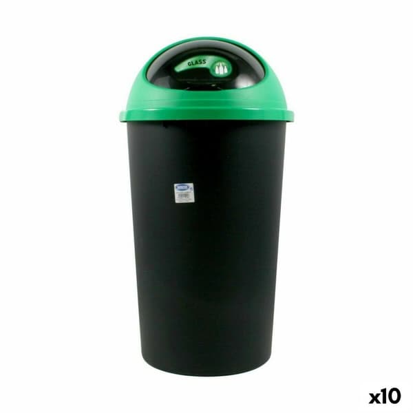 Søppelkasse Tontarelli Big hoop Svart Grønn 50 L 39 x 39 x 72 cm (10 enheter)