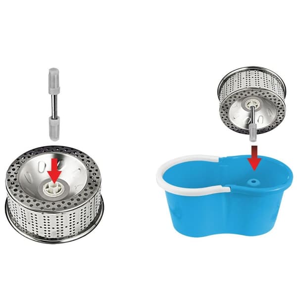 Mop with Bucket Esperanza EHS006 Sininen Valkoinen Mikrokuitu