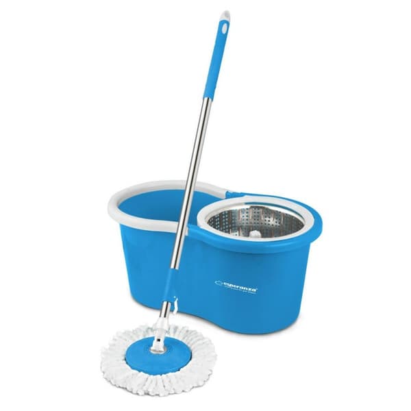 Mop with Bucket Esperanza EHS006 Sininen Valkoinen Mikrokuitu