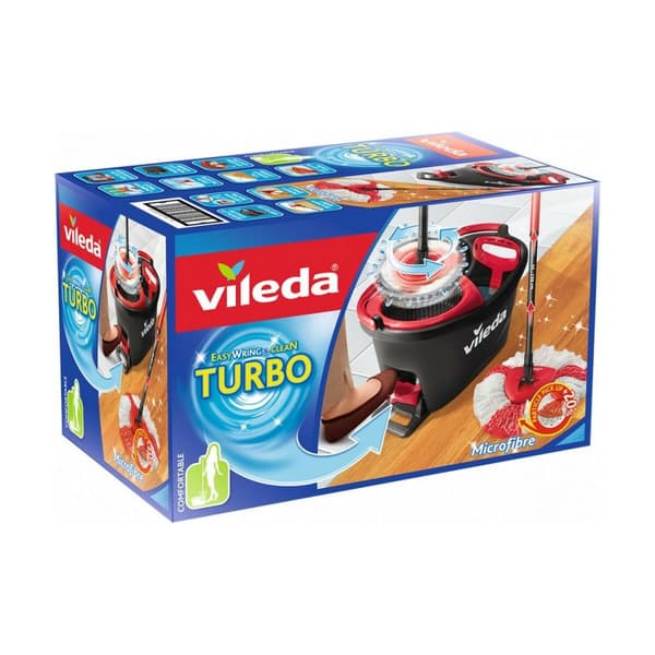 Mop with Bucket Vileda mop en steel Supermocio 3Action Hvid Rød Mikrofibre