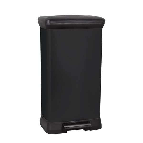 Curver Deco Rektangulär Pedal Bin 50 L Metallic Svart