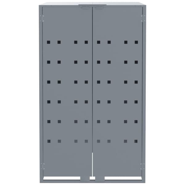 Skjul för sopkärl grå 69x79x117 cm stål