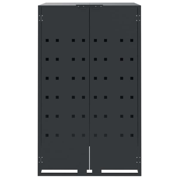 skraldespandsskjuler 138x79x117 cm 2 rum stål antracit