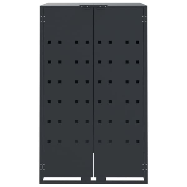 skraldespandsskjuler 207x79x117 cm 3 rum stål antracit