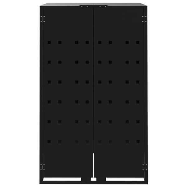 Roskalaatikon säilytystila kolmelle musta 207x79x117 cm teräs