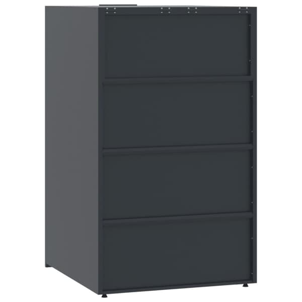 skraldespandsskjuler 414x79x117 cm 6 rum stål antracit