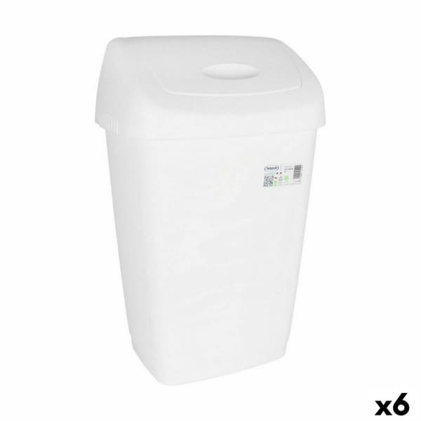 Papperskorg Tontarelli Aurora Tipplastbil Vit 50 L (6 antal)