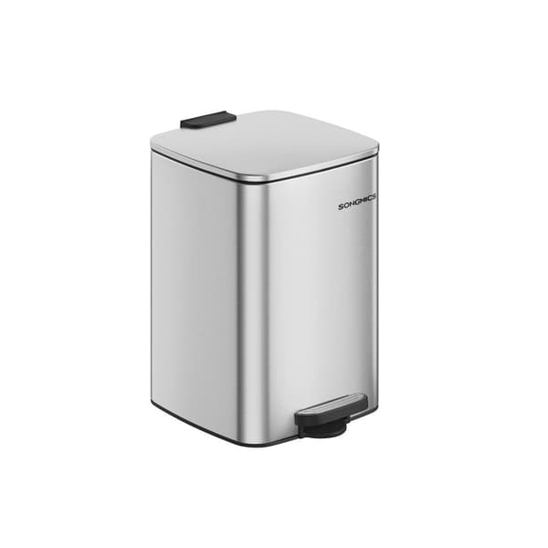 Rootz stålsoptunna - soptunna - Papperskorg - 20 liters kapacitet - 34 cm x 28,5 cm x 40,4 cm - Metalliskt silver - 2,5 kg - PP-plast