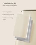 Miniatyrbillede 4 af 7: Rootz 30L skraldespand - Sandbeige beholder - Stål PP-plastik - Stor størrelse - Indvendig spand - 34 cm x 28,5 cm x 54,4 cm - 82 cm totalhøjde