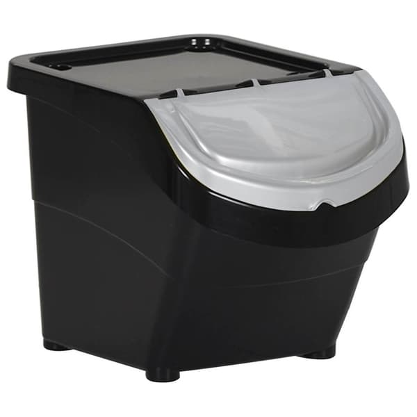 vidaXL Stapelbara soptunnor med lock 3 st svart PP 78 L