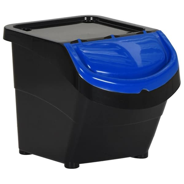 vidaXL Stapelbara soptunnor med lock 3 st svart PP 78 L