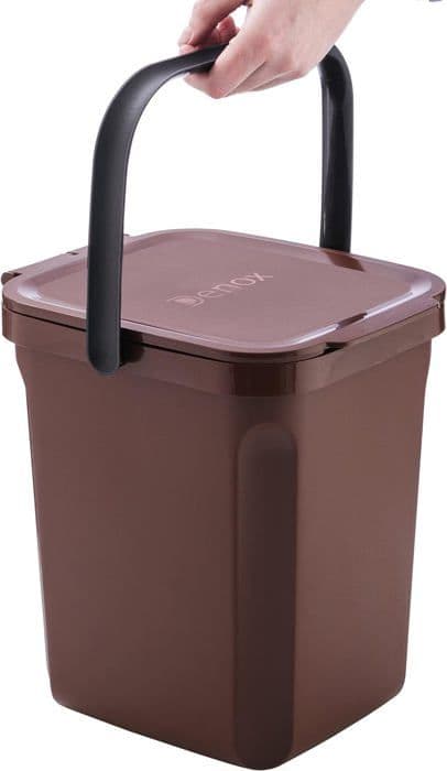 Ekologisk kompostbehållare hink 10 liter, brun, 235 x 265 x 285 mm