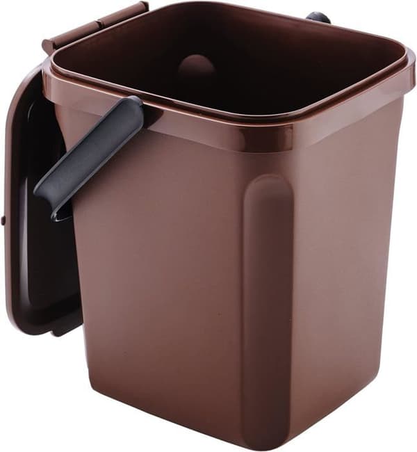Ekologisk kompostbehållare hink 10 liter, brun, 235 x 265 x 285 mm