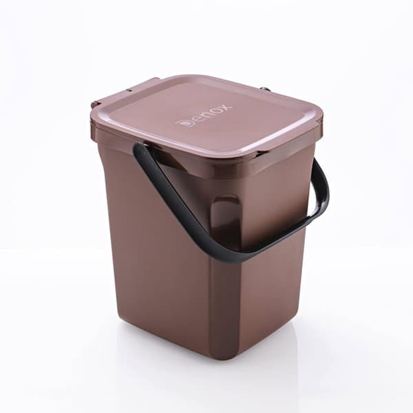 Ekologisk kompostbehållare hink 10 liter, brun, 235 x 265 x 285 mm